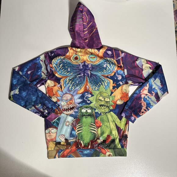 Rick & Morty 3D Hoodie Size M Graphic Cartoon Pullover All Over Print - Picture 2 of 10